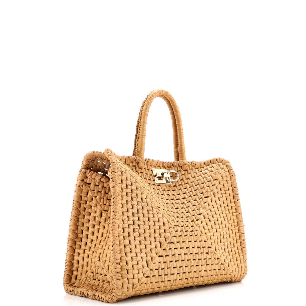 Salvatore Ferragamo Medium Studio Satchel Raffia - Picture 3 of 6